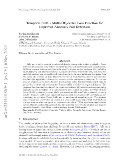 Temporal Shift -- Multi-Objective Loss Function for Improved Anomaly
  Fall Detection