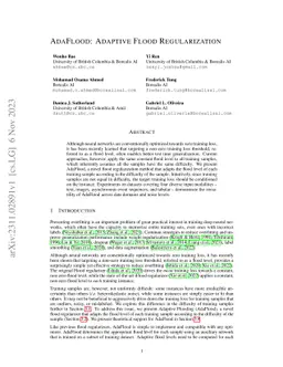 AdaFlood: Adaptive Flood Regularization