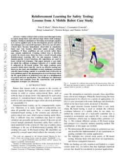 Reinforcement Learning for Safety Testing: Lessons from A Mobile Robot
  Case Study