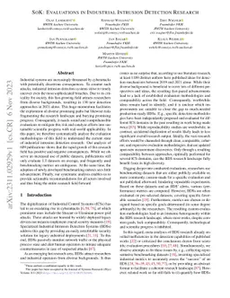 SoK: Evaluations in Industrial Intrusion Detection Research