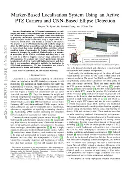 Marker-Based Localisation System Using an Active PTZ Camera and
  CNN-Based Ellipse Detection