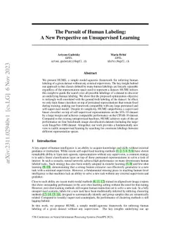 The Pursuit of Human Labeling: A New Perspective on Unsupervised
  Learning
