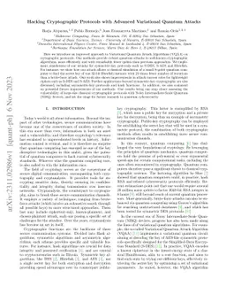 Hacking Cryptographic Protocols with Advanced Variational Quantum Attacks