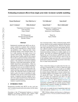 Estimating treatment effects from single-arm trials via latent-variable
  modeling