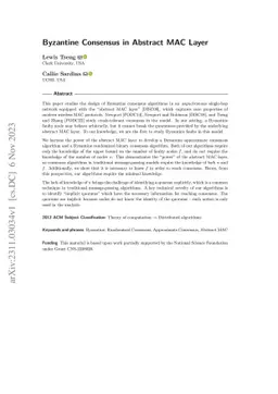 Byzantine Consensus in Abstract MAC Layer