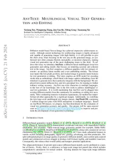 AnyText: Multilingual Visual Text Generation And Editing