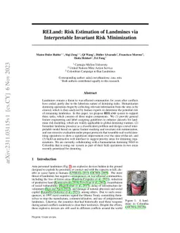RELand: Risk Estimation of Landmines via Interpretable Invariant Risk
  Minimization