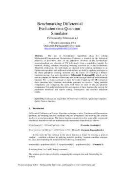Benchmarking Differential Evolution on a Quantum Simulator