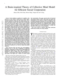 A Brain-inspired Theory of Collective Mind Model for Efficient Social
  Cooperation