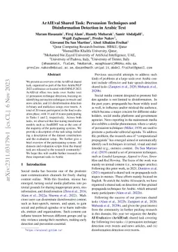 ArAIEval Shared Task: Persuasion Techniques and Disinformation Detection
  in Arabic Text