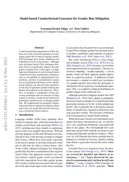 Model-based Counterfactual Generator for Gender Bias Mitigation