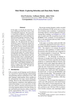 Mini Minds: Exploring Bebeshka and Zlata Baby Models