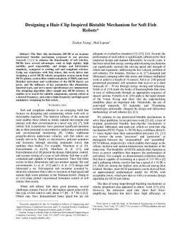 Designing a Hair-Clip Inspired Bistable Mechanism for Soft Fish Robots