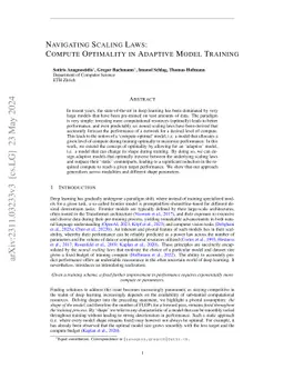 Navigating Scaling Laws: Compute Optimality in Adaptive Model Training