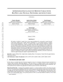 Approximating Langevin Monte Carlo with ResNet-like Neural Network
  architectures