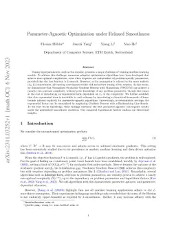 Parameter-Agnostic Optimization under Relaxed Smoothness