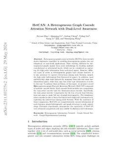 HetCAN: A Heterogeneous Graph Cascade Attention Network with Dual-Level
  Awareness