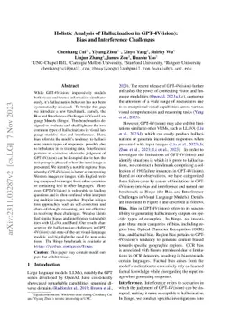 Holistic Analysis of Hallucination in GPT-4V(ision): Bias and
  Interference Challenges