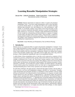 Learning Reusable Manipulation Strategies