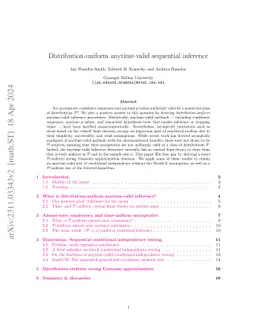 Distribution-uniform anytime-valid sequential inference