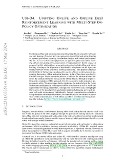 Uni-O4: Unifying Online and Offline Deep Reinforcement Learning with
  Multi-Step On-Policy Optimization