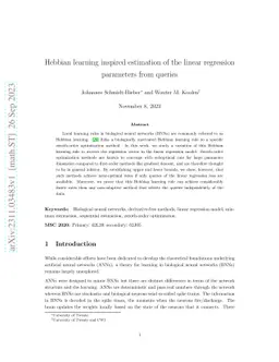 Hebbian learning inspired estimation of the linear regression parameters
  from queries