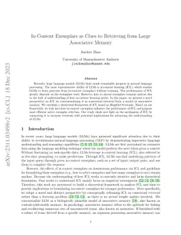 In-Context Exemplars as Clues to Retrieving from Large Associative
  Memory
