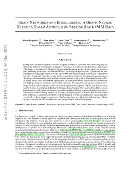 Brain Networks and Intelligence: A Graph Neural Network Based Approach
  to Resting State fMRI Data