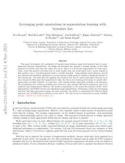 Leveraging point annotations in segmentation learning with boundary loss