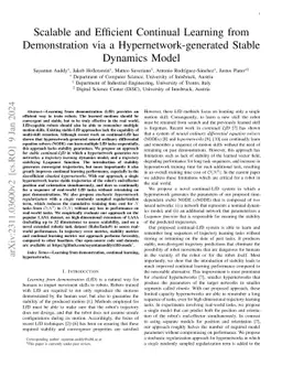 Scalable and Efficient Continual Learning from Demonstration via a
  Hypernetwork-generated Stable Dynamics Model