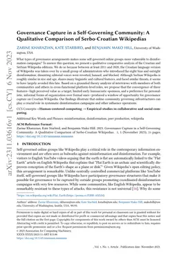 Governance Capture in a Self-Governing Community: A Qualitative
  Comparison of the Serbo-Croatian Wikipedias