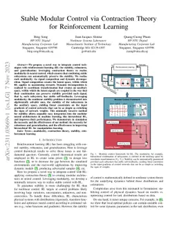 Stable Modular Control via Contraction Theory for Reinforcement Learning