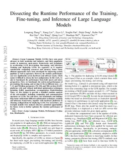 Dissecting the Runtime Performance of the Training, Fine-tuning, and
  Inference of Large Language Models