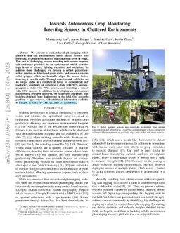 Towards Autonomous Crop Monitoring: Inserting Sensors in Cluttered
  Environments