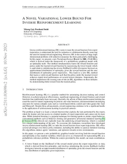 A Novel Variational Lower Bound for Inverse Reinforcement Learning