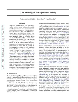 Loss Balancing for Fair Supervised Learning