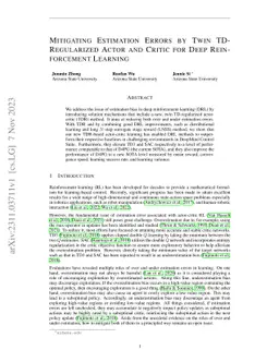 Mitigating Estimation Errors by Twin TD-Regularized Actor and Critic for
  Deep Reinforcement Learning