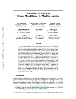ClimateSet: A Large-Scale Climate Model Dataset for Machine Learning