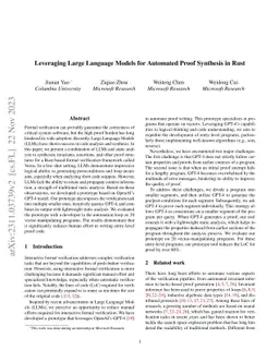 Leveraging Large Language Models for Automated Proof Synthesis in Rust