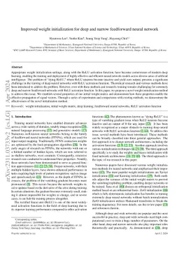 Improved weight initialization for deep and narrow feedforward neural
  network