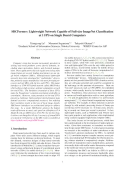 SBCFormer: Lightweight Network Capable of Full-size ImageNet
  Classification at 1 FPS on Single Board Computers