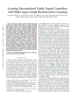 Learning Decentralized Traffic Signal Controllers with Multi-Agent Graph
  Reinforcement Learning