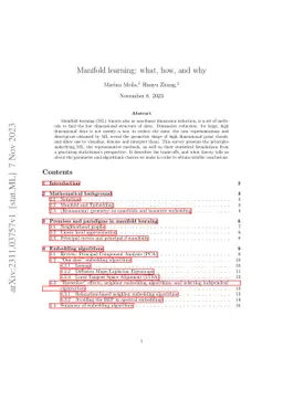 Manifold learning: what, how, and why