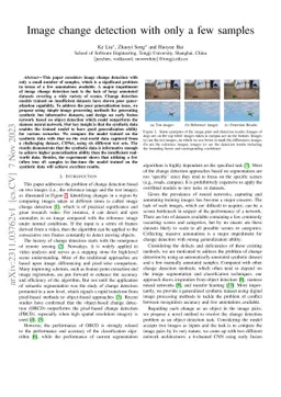 Image change detection with only a few samples