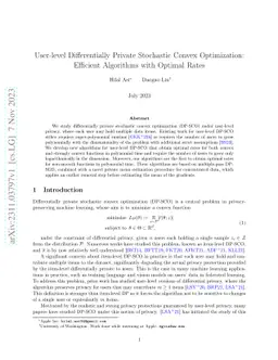 User-level Differentially Private Stochastic Convex Optimization:
  Efficient Algorithms with Optimal Rates