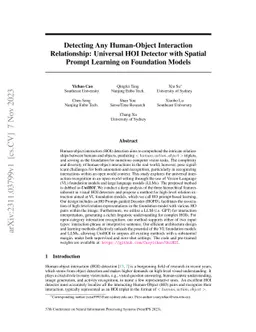 Detecting Any Human-Object Interaction Relationship: Universal HOI
  Detector with Spatial Prompt Learning on Foundation Models