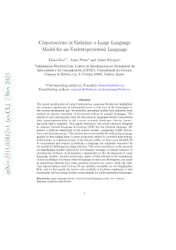 Conversations in Galician: a Large Language Model for an
  Underrepresented Language