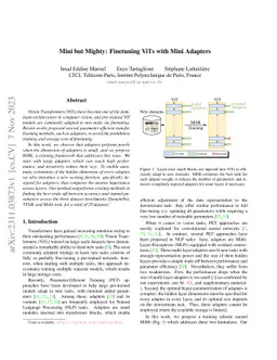 Mini but Mighty: Finetuning ViTs with Mini Adapters