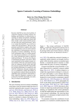 Sparse Contrastive Learning of Sentence Embeddings
