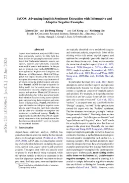 iACOS: Advancing Implicit Sentiment Extraction with Informative and
  Adaptive Negative Examples
